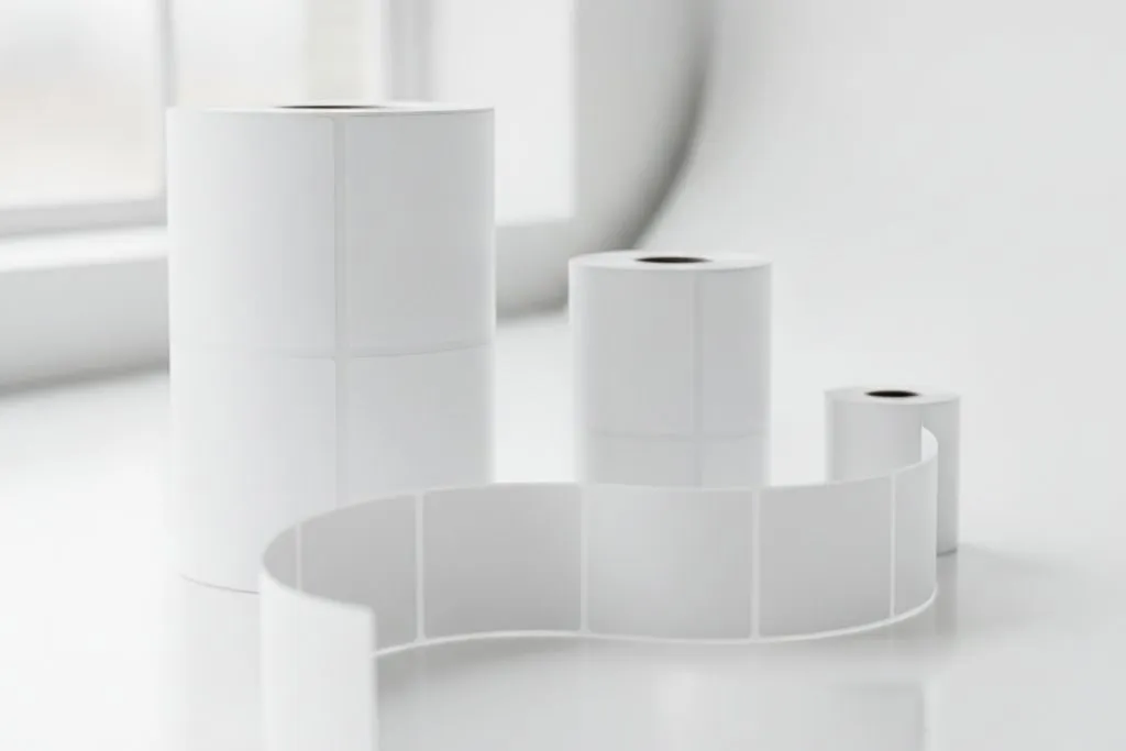 Blank barcode label rolls in different sizes