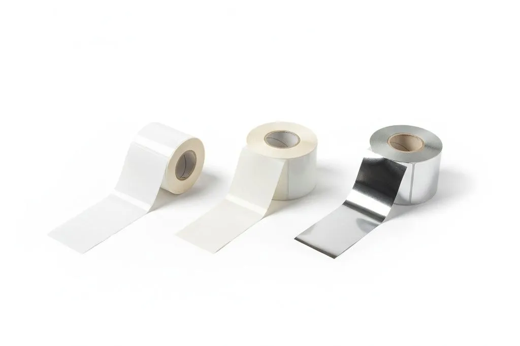 Blank barcode label rolls in different sizes
